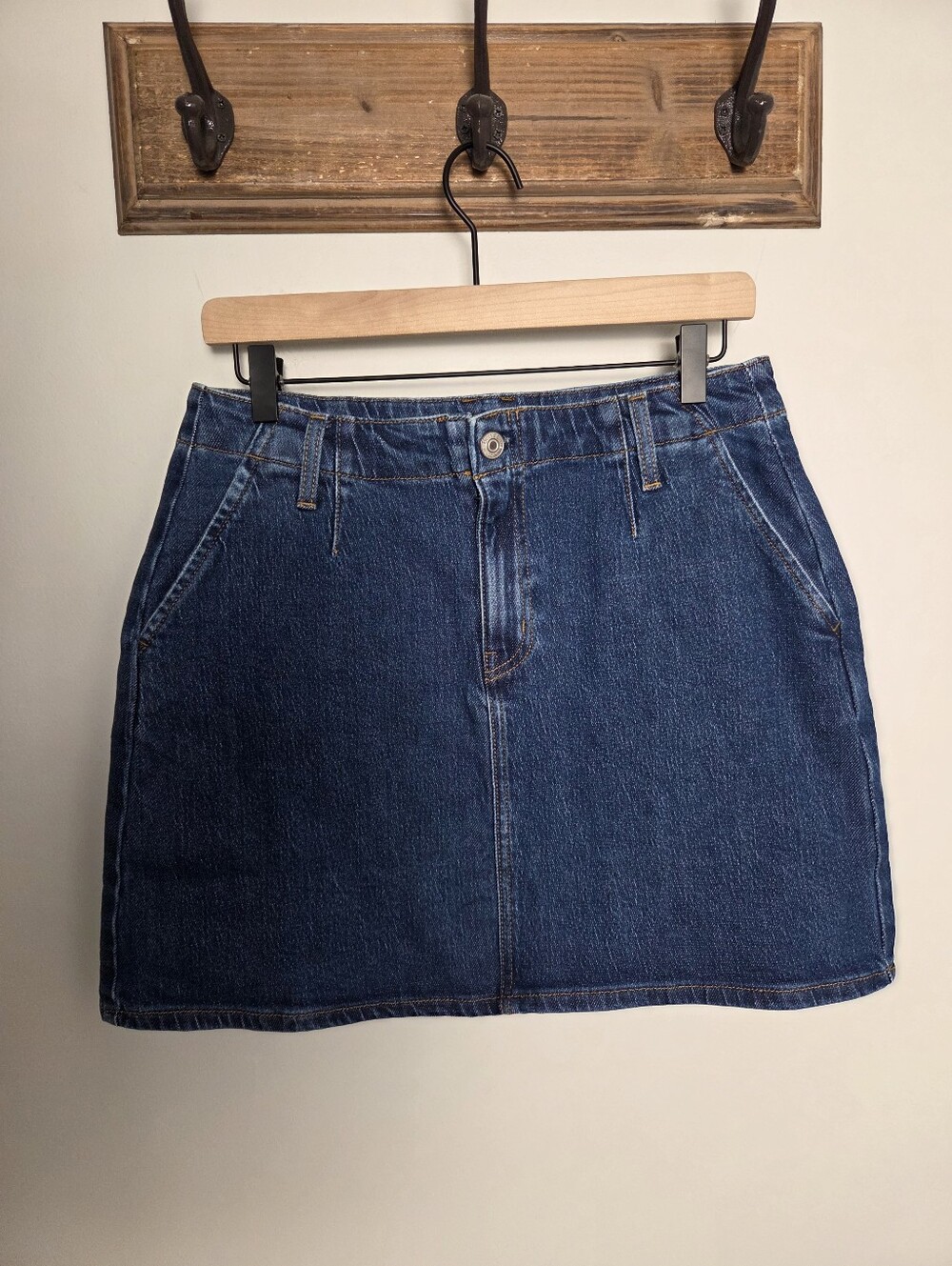 Quince Stretch Denim Mini Skirt Size 30 Jean Skirt Like New! PERFECT!